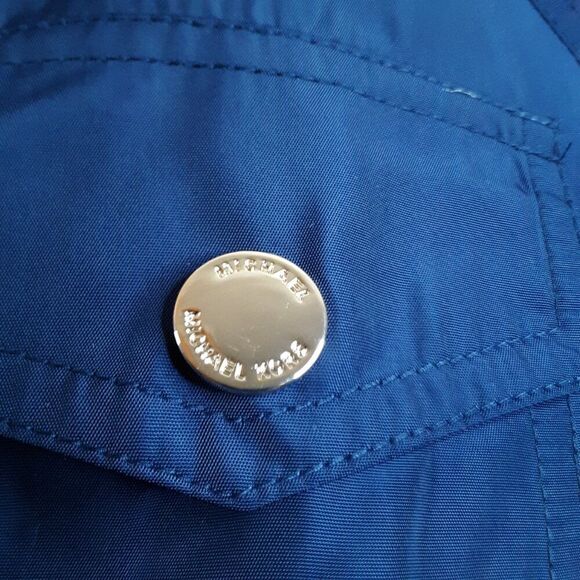 Michael Kors Women's Trench Coat size S Navy Blue Zip Front - Picture 14 of 15